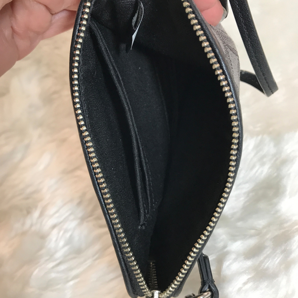 COACH Corner Zip Wristlet NWT Black Smoke - Picture 5 of 6